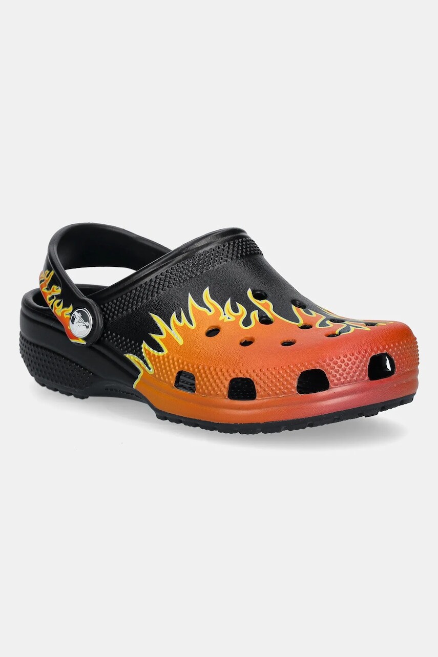 Šľapky Crocs CLASSIC FLAMES CLOG KIDS čierna farba, 210993