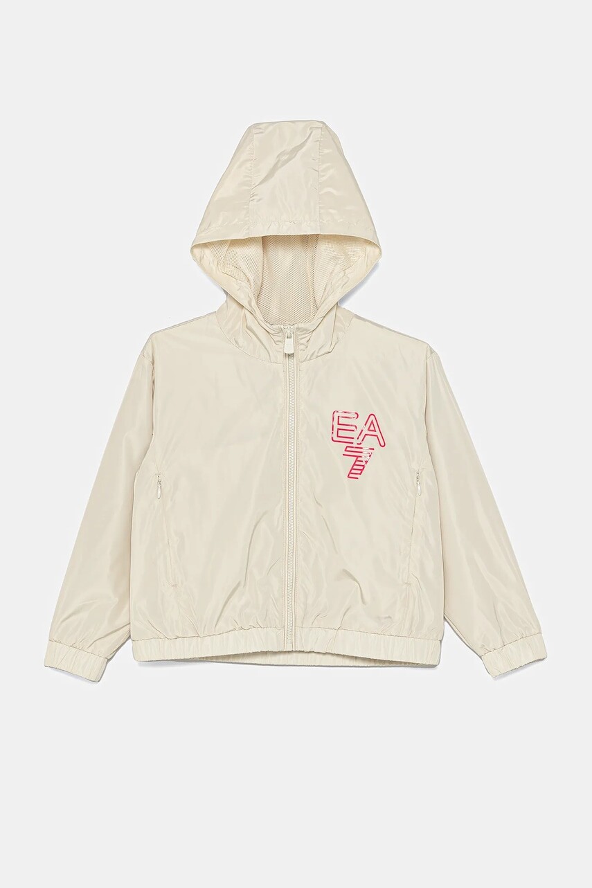Detská bunda EA7 Emporio Armani béžová farba, 7G000050 AF12454