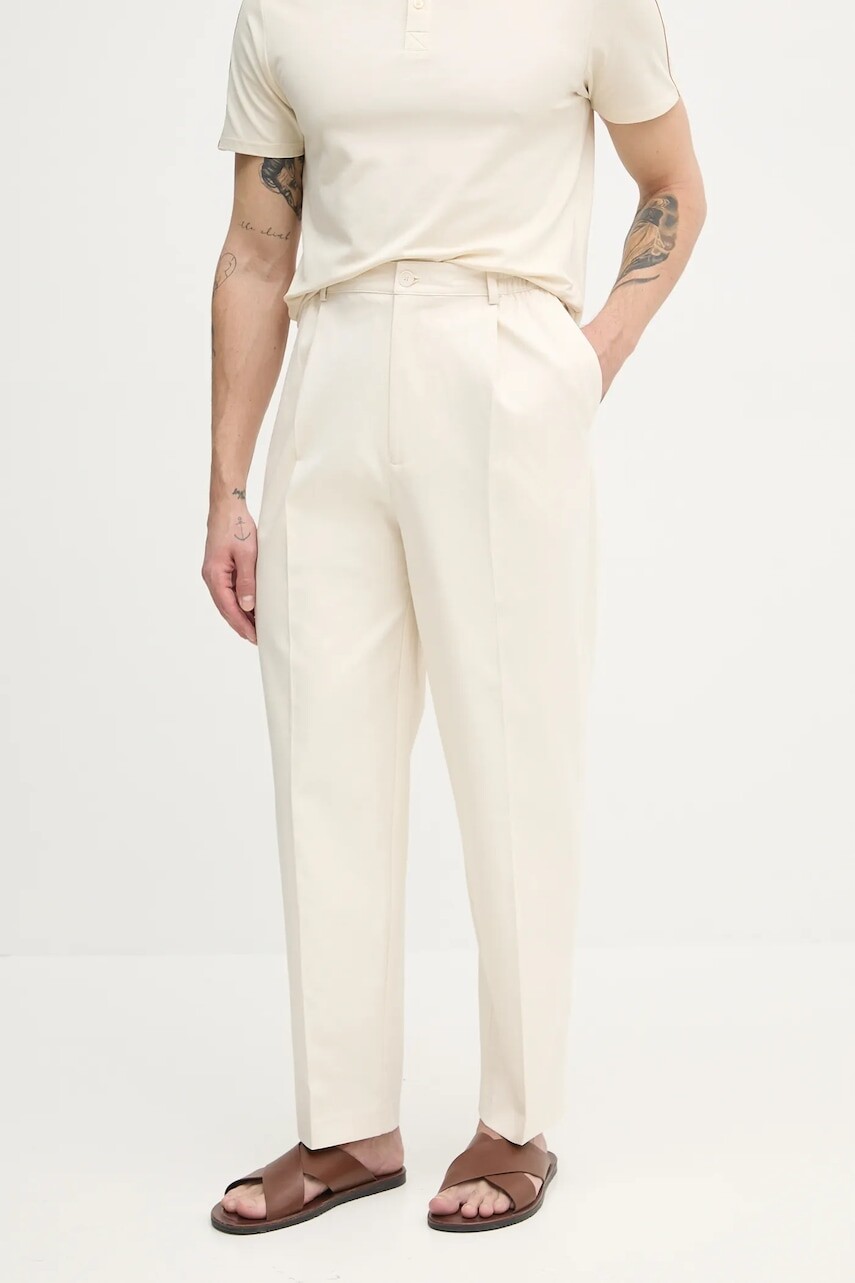 Nohavice Marciano Guess ADAM pánske, béžová farba, strih chinos, 5GHB23 2304Z