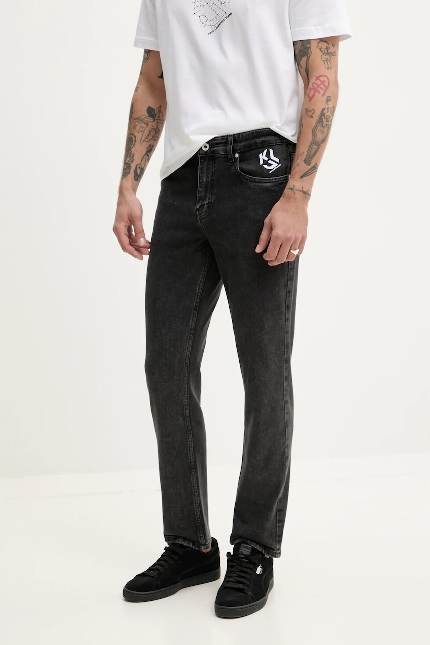 Rifle Karl Lagerfeld Jeans pánske, šedá farba, A2M10070