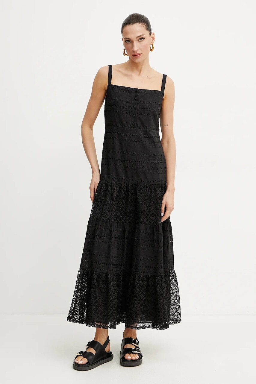 Šaty Marella BAVERO čierna farba, midi, áčkový strih, 2513221182200