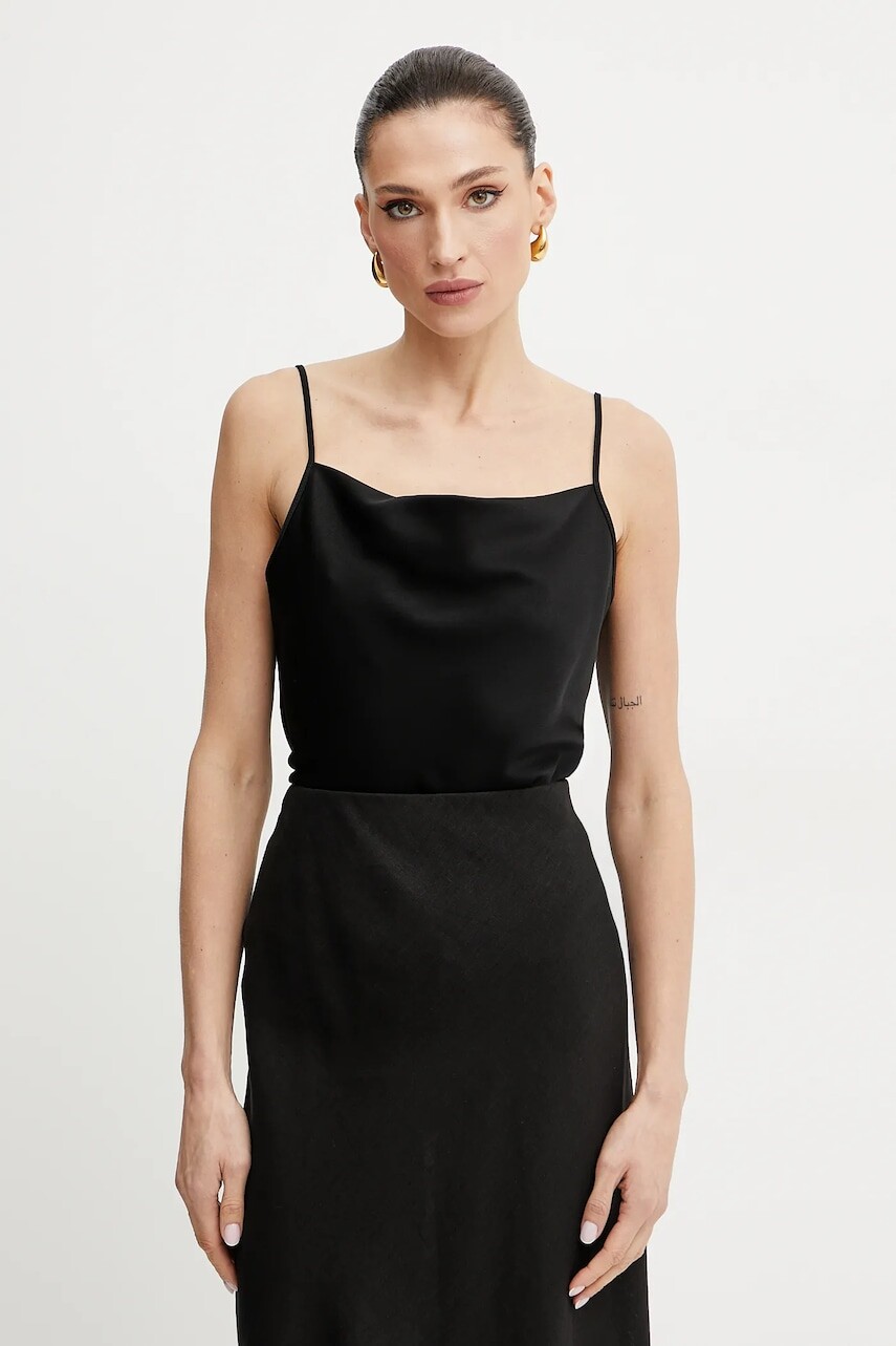 Blúzka Marella FRINGY dámska, čierna farba, jednofarebná, 2513161022200