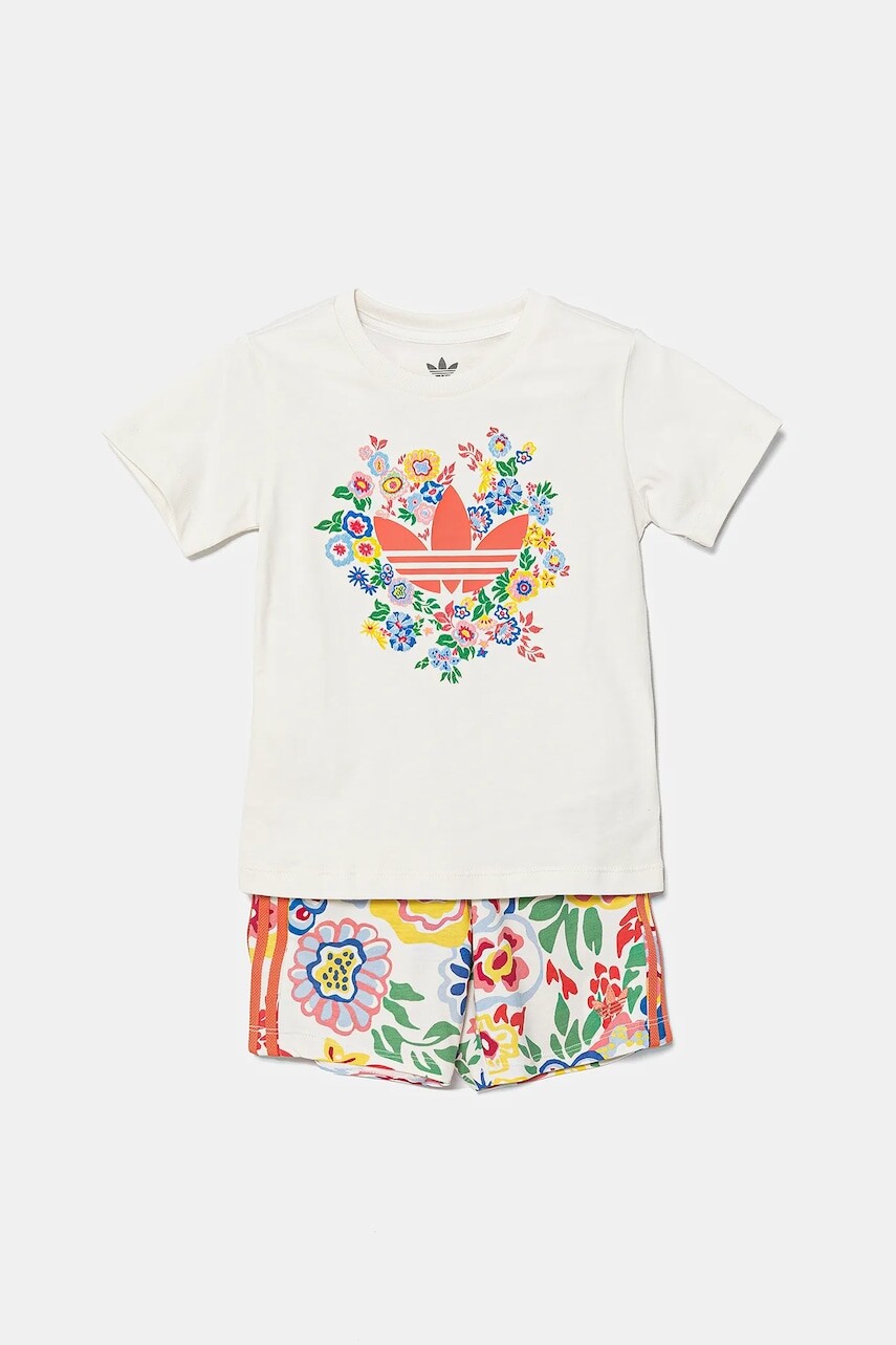 Detská bavlnená súprava adidas Originals 2-pak biela farba, JC8013