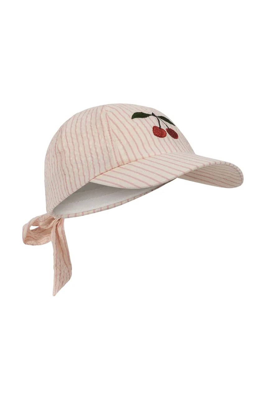Detská baseballová čiapka Konges Sløjd ELLIE BOW CAP GOTS béžová farba, vzorovaná, KS103078