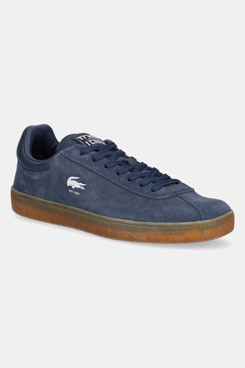 Semišové tenisky Lacoste BASESHOT tmavomodrá farba, 49SMA0133