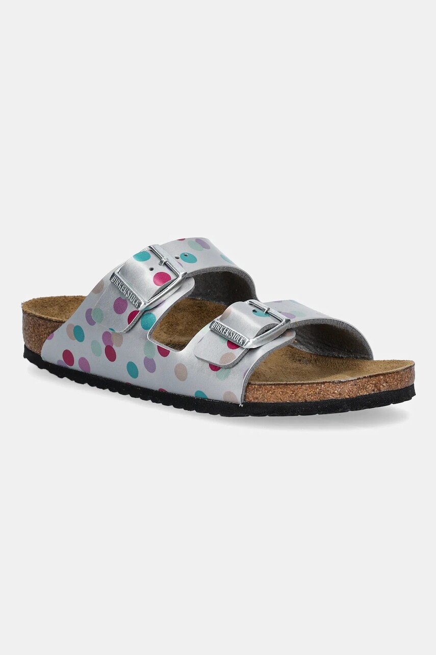 Detské šľapky Birkenstock Arizona strieborná farba, 1029842