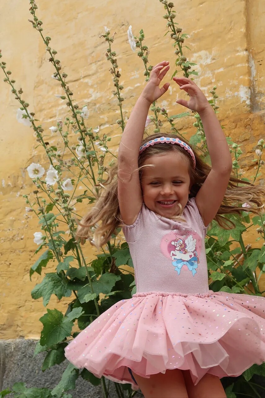 Dievčenské šaty Konges Sløjd ADA FAIRY BALLERINA GLITTER DRESS ružová farba, mini, áčkový strih, KS103299