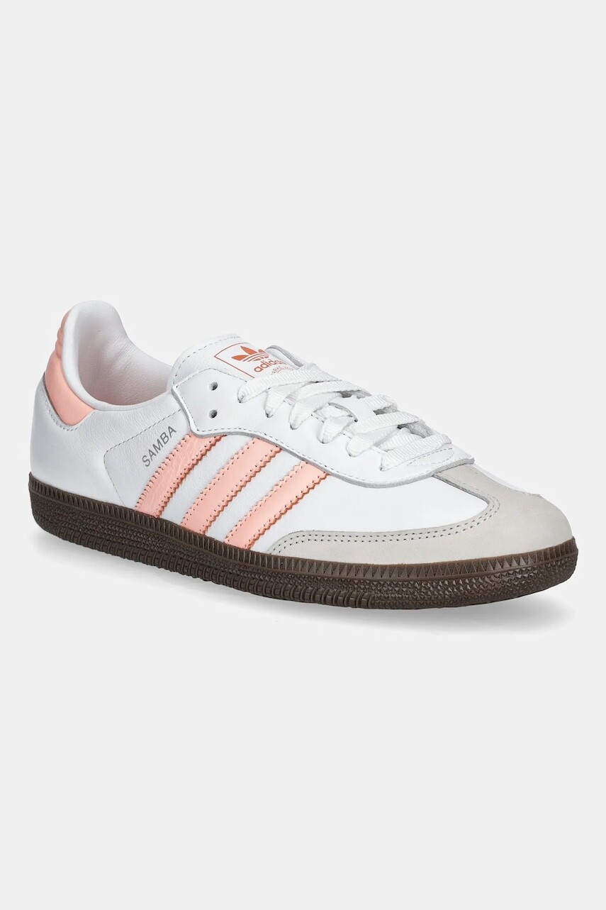 Kožené tenisky adidas Originals Samba Og W biela farba, JH5687
