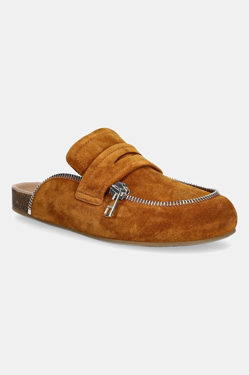 Semišové šľapky JW Anderson Biker Loafer hnedá farba, LF0071 LA0240 640