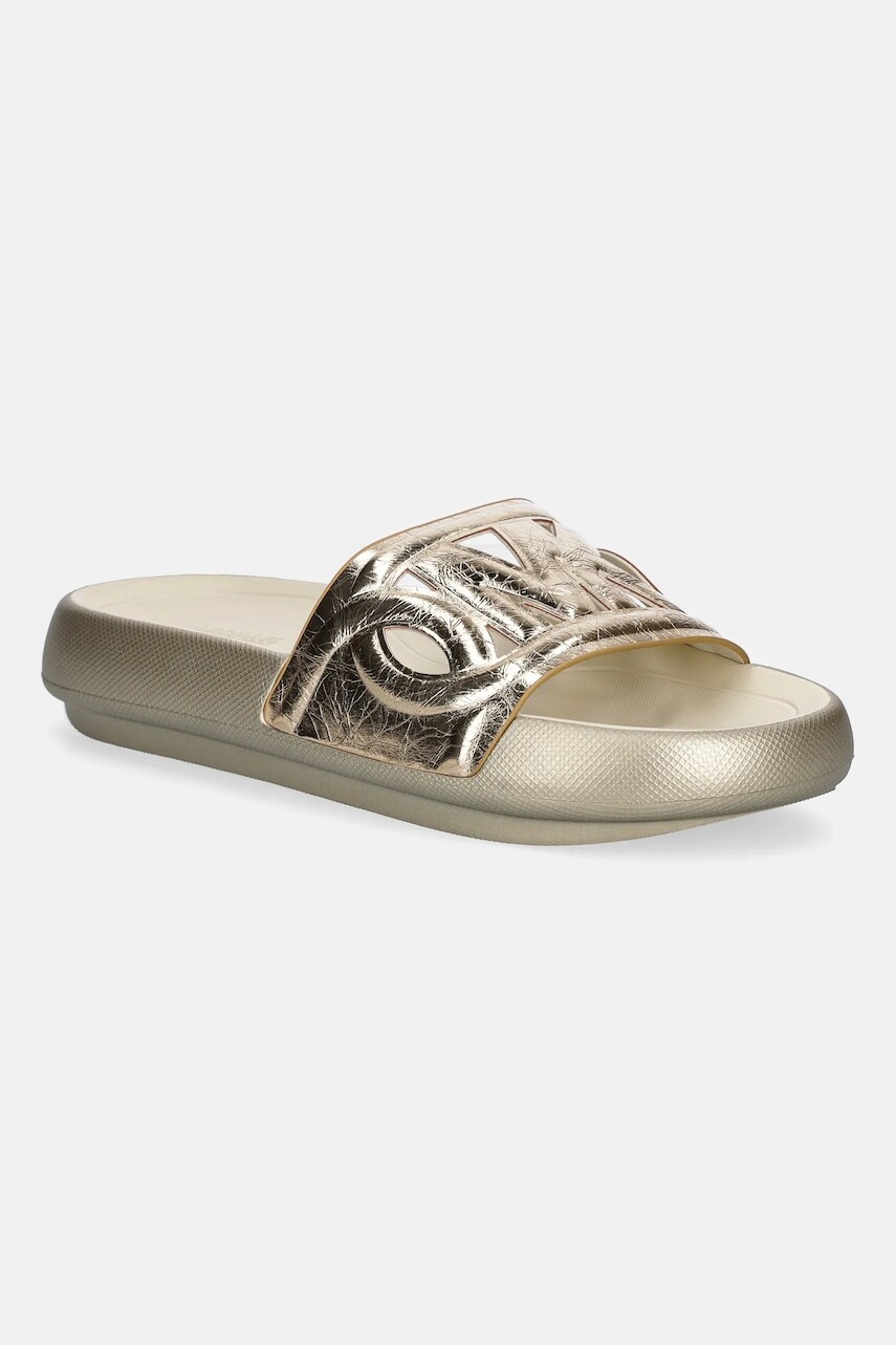 Kožené šľapky MICHAEL Michael Kors Splash zlatá farba, 40R5SPFA1M.740