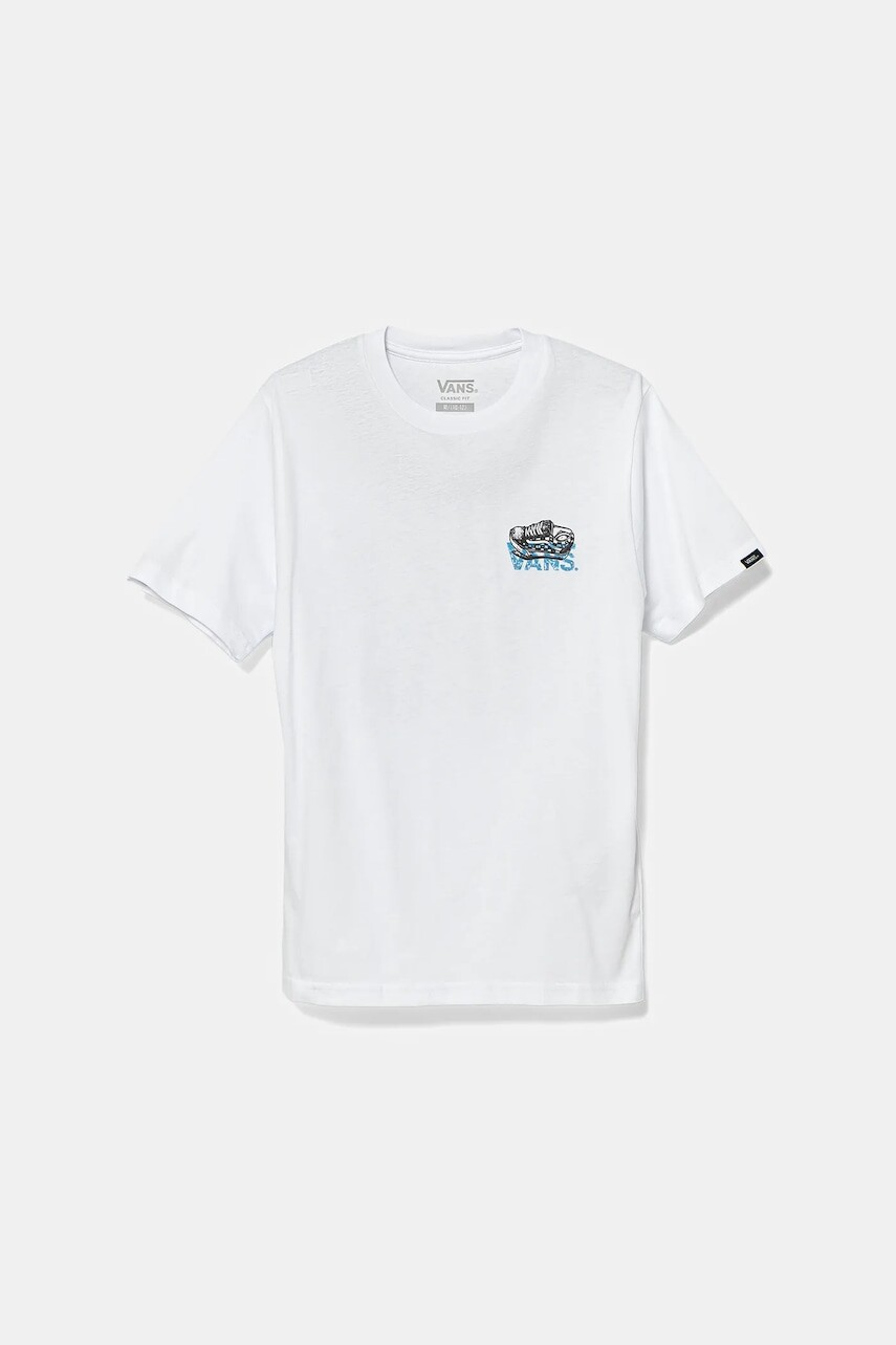 Detské bavlnené tričko Vans Old Skool biela farba, vzorované, VN000MKUWHT1