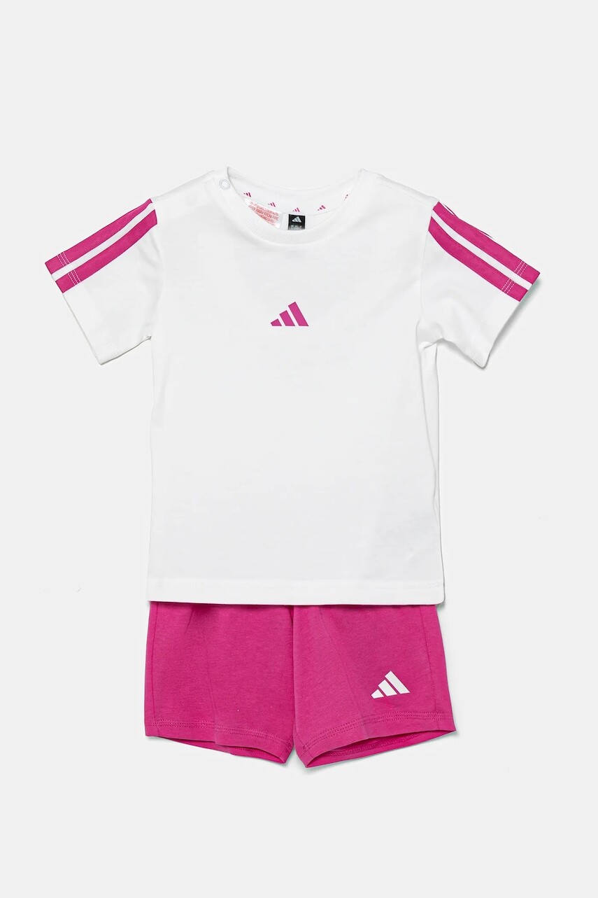 Detská bavlnená súprava adidas biela farba, JD6480