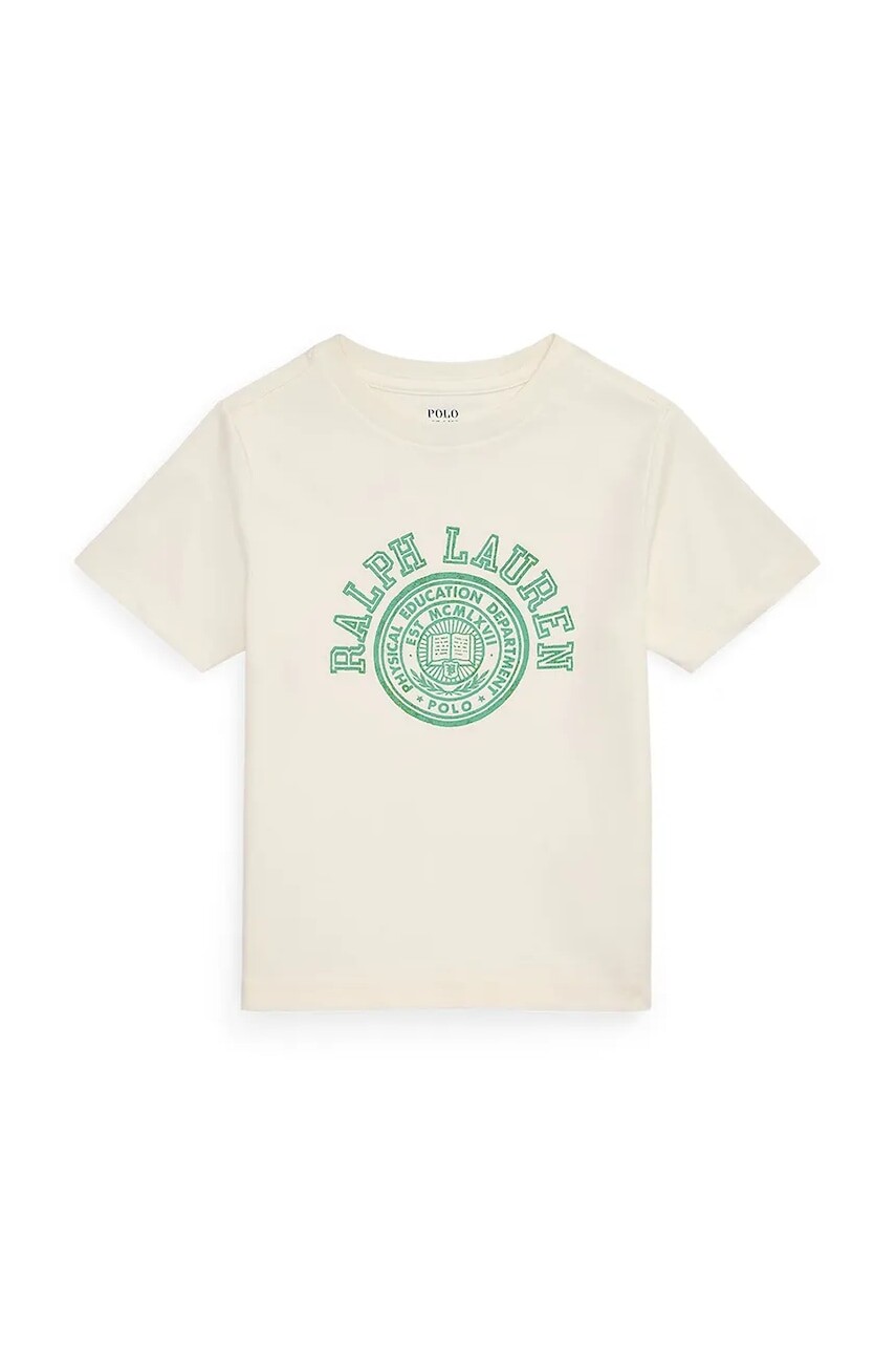 Bavlnené tričko Polo Ralph Lauren biela farba, s potlačou, 322971317001