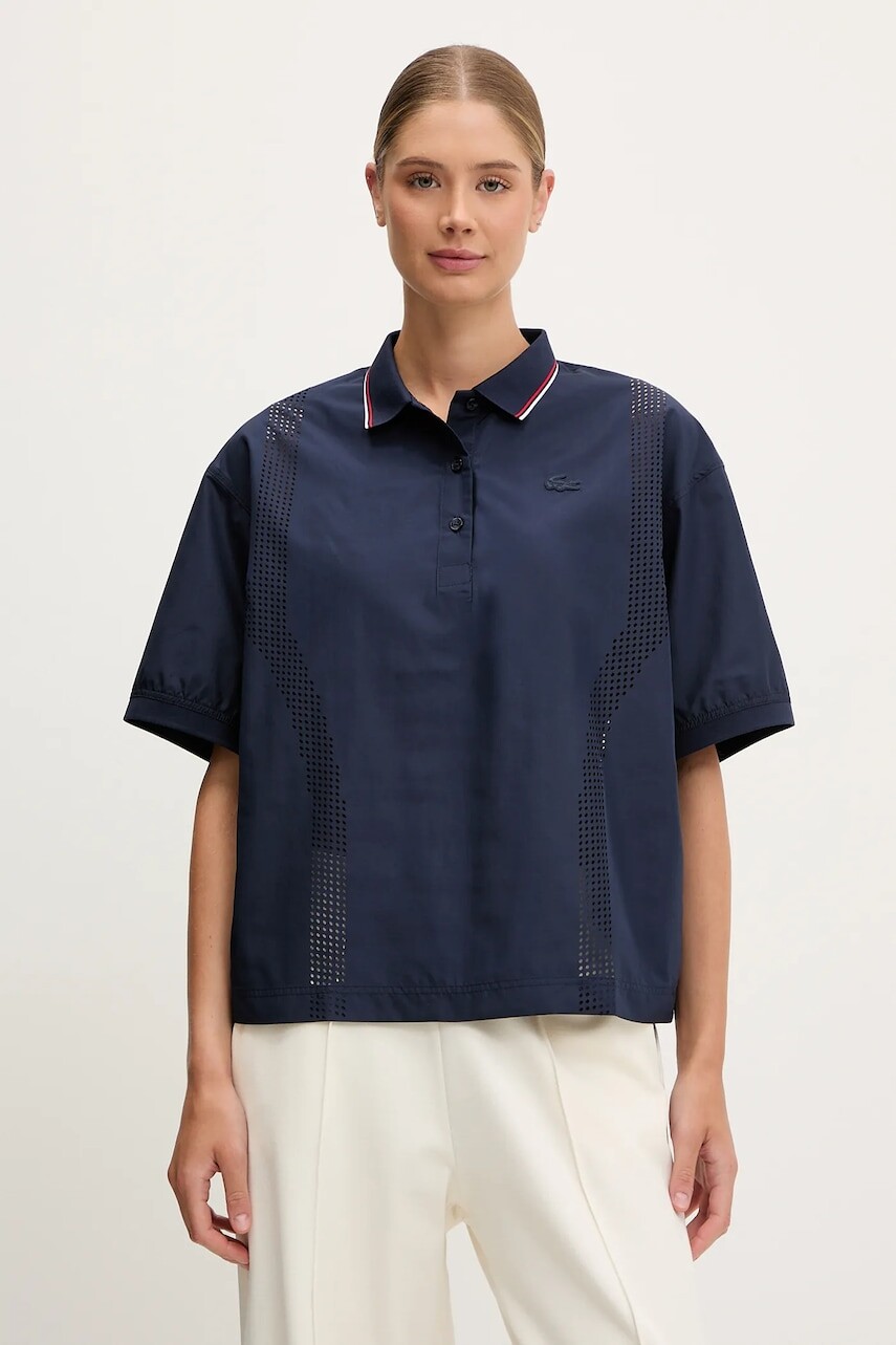 Polo tričko Lacoste dámske, tmavomodrá farba, CF0060