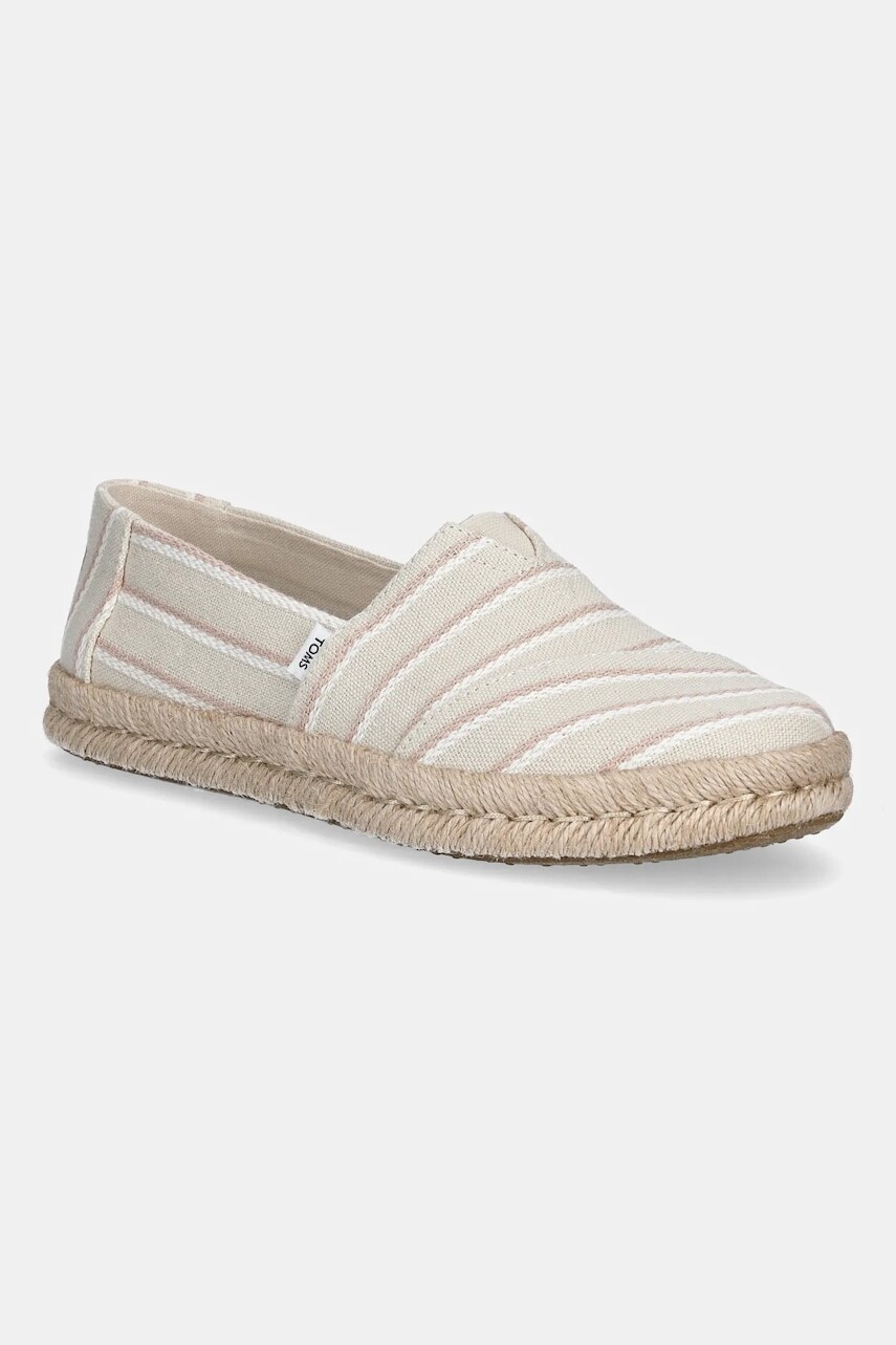 Espadrilky Toms NATURAL WOVEN STRIPES béžová farba, 10021816