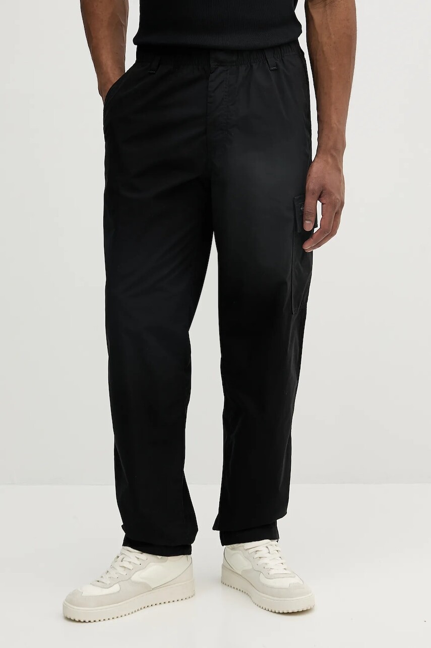 Nohavice Calvin Klein Jeans čierna farba, rovný strih, J30J327286