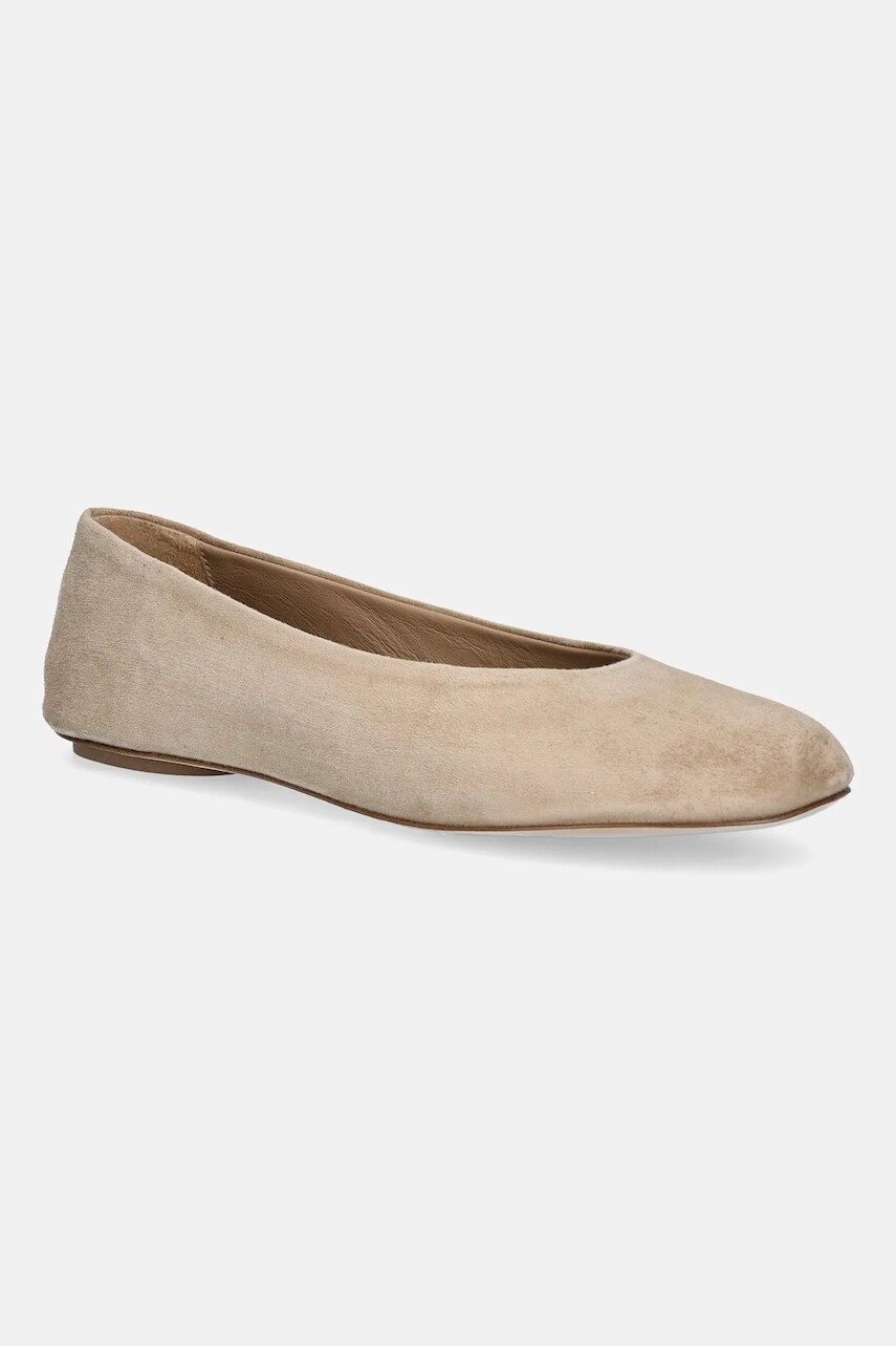 Semišové baleríny Weekend Max Mara Todisuede béžová farba, 2525526074600