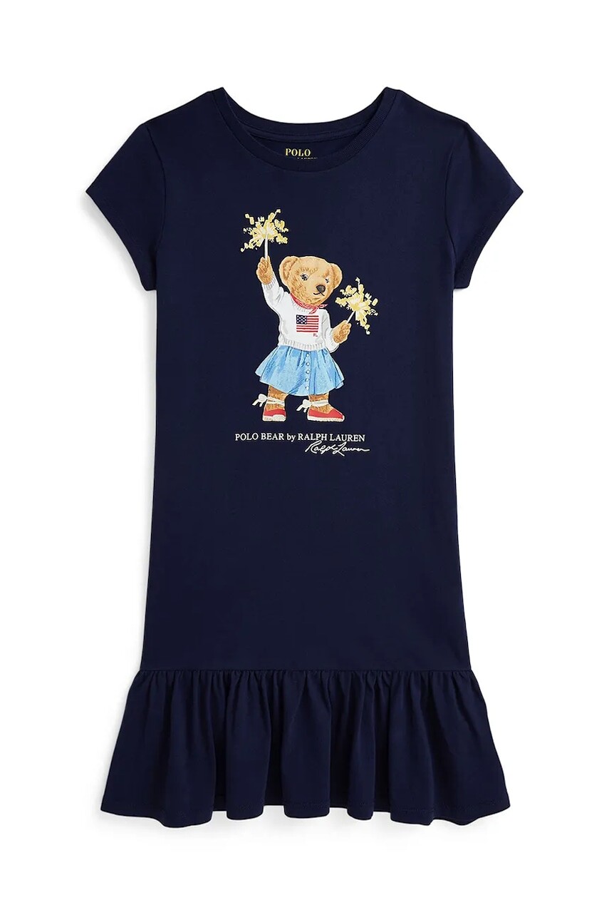 Šaty Polo Ralph Lauren tmavomodrá farba, mini, áčkový strih, 313982151001