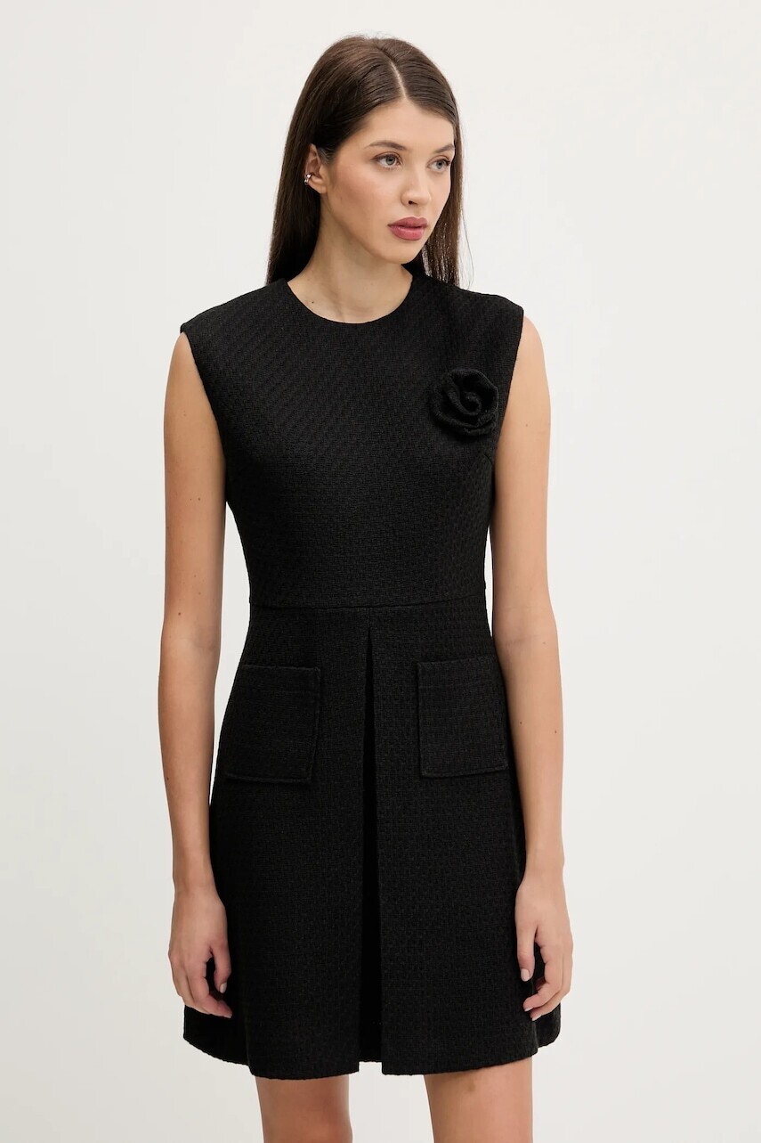 Šaty HUGO čierna farba, mini, áčkový strih, 50542626