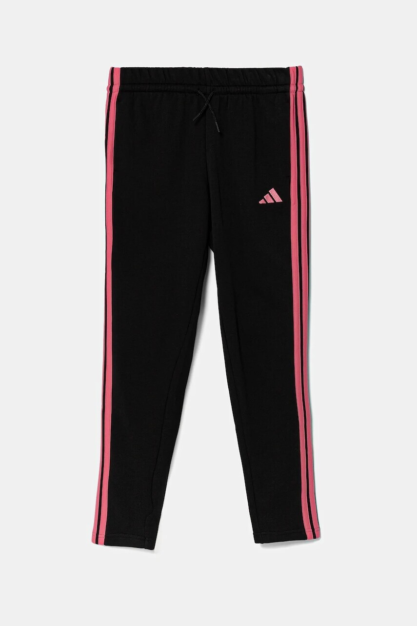 Detské tepláky adidas čierna farba, s nášivkou, JY5002