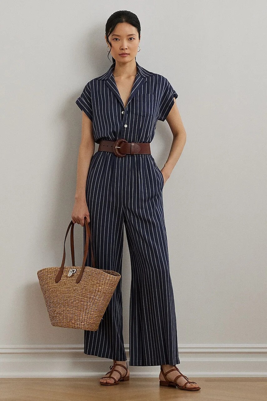 Overal Lauren Ralph Lauren tmavomodrá farba, s golierom, 200971172