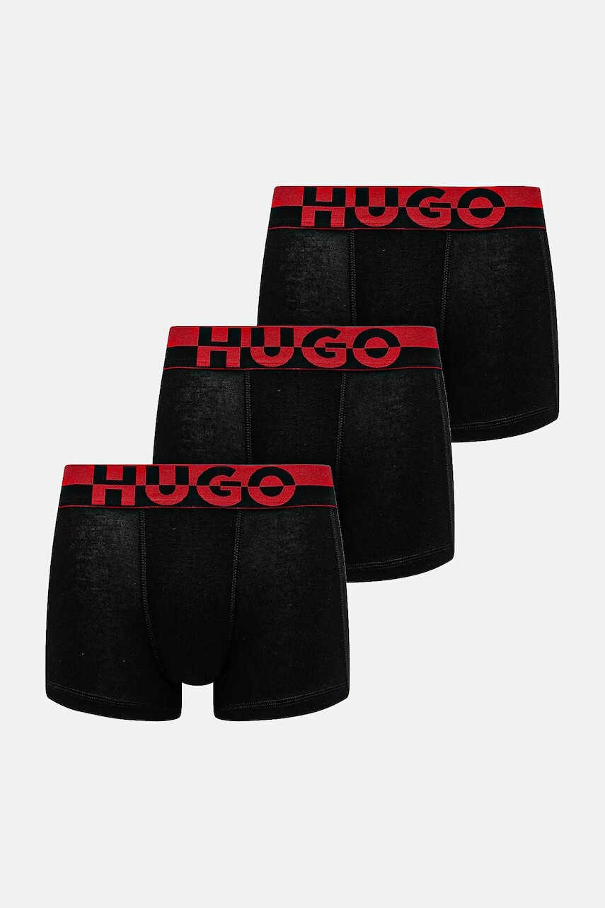 Boxerky HUGO 3-pak čierna farba, 50545667