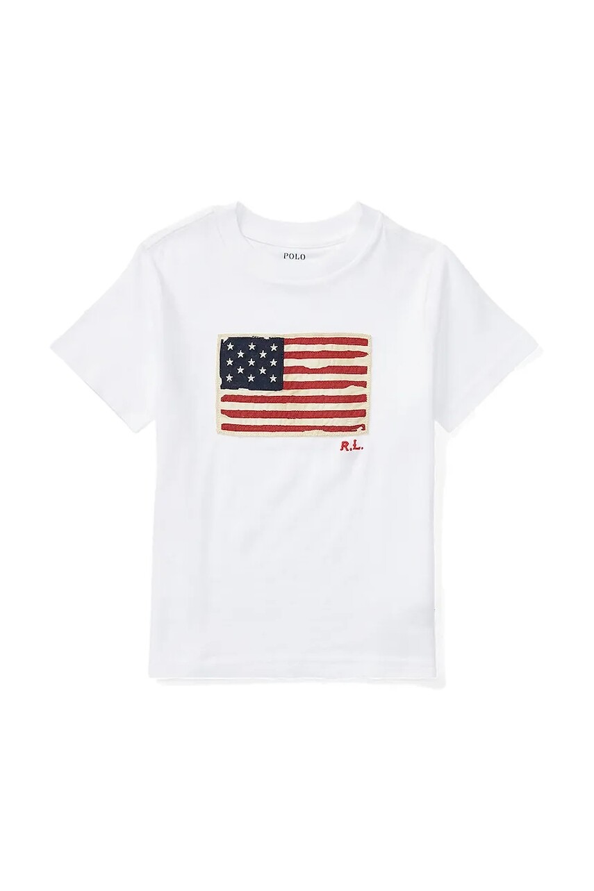 Detské bavlnené tričko Polo Ralph Lauren biela farba, s nášivkou, 322843794004