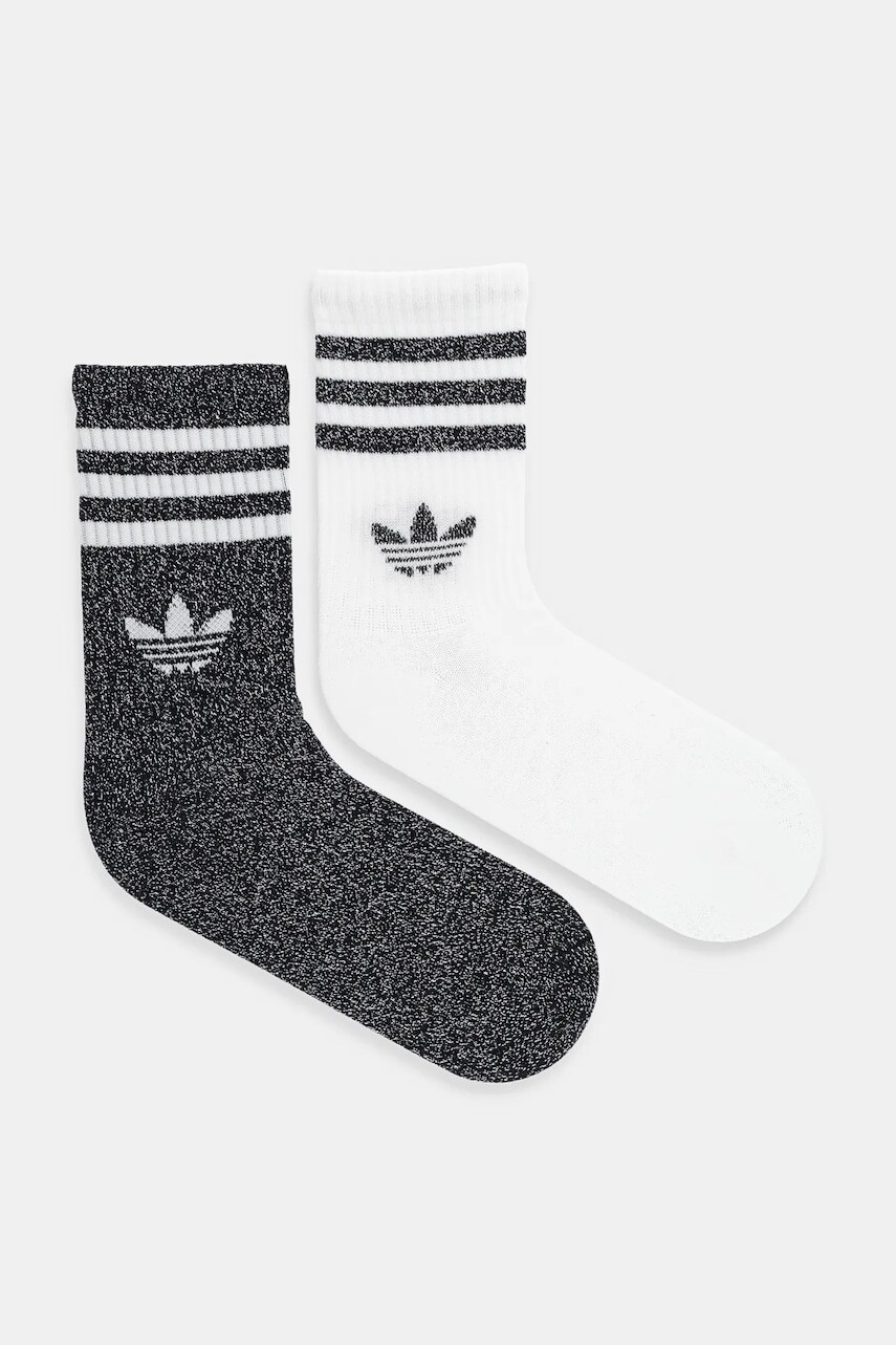 Ponožky adidas Originals 3-Stripes 2-pak čierna farba, JV6049
