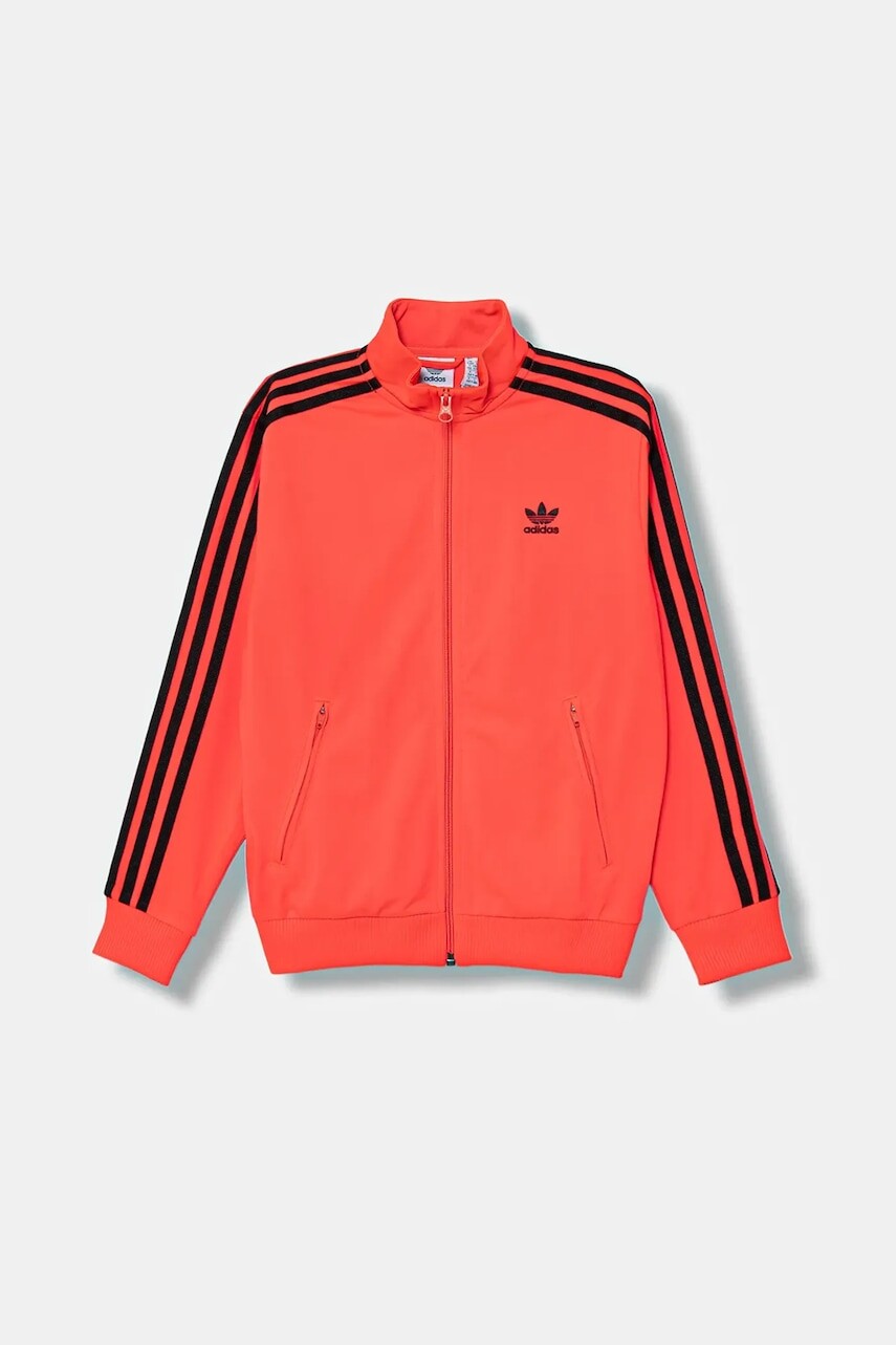 Detská mikina adidas Originals červená farba, s nášivkou, JV8585