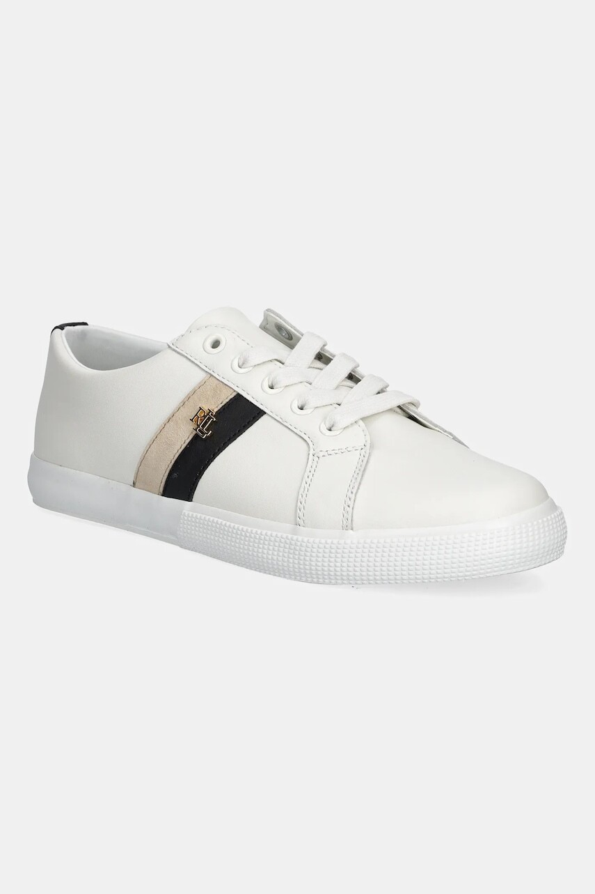 Kožené tenisky Lauren Ralph Lauren Janson II biela farba, 802979187001