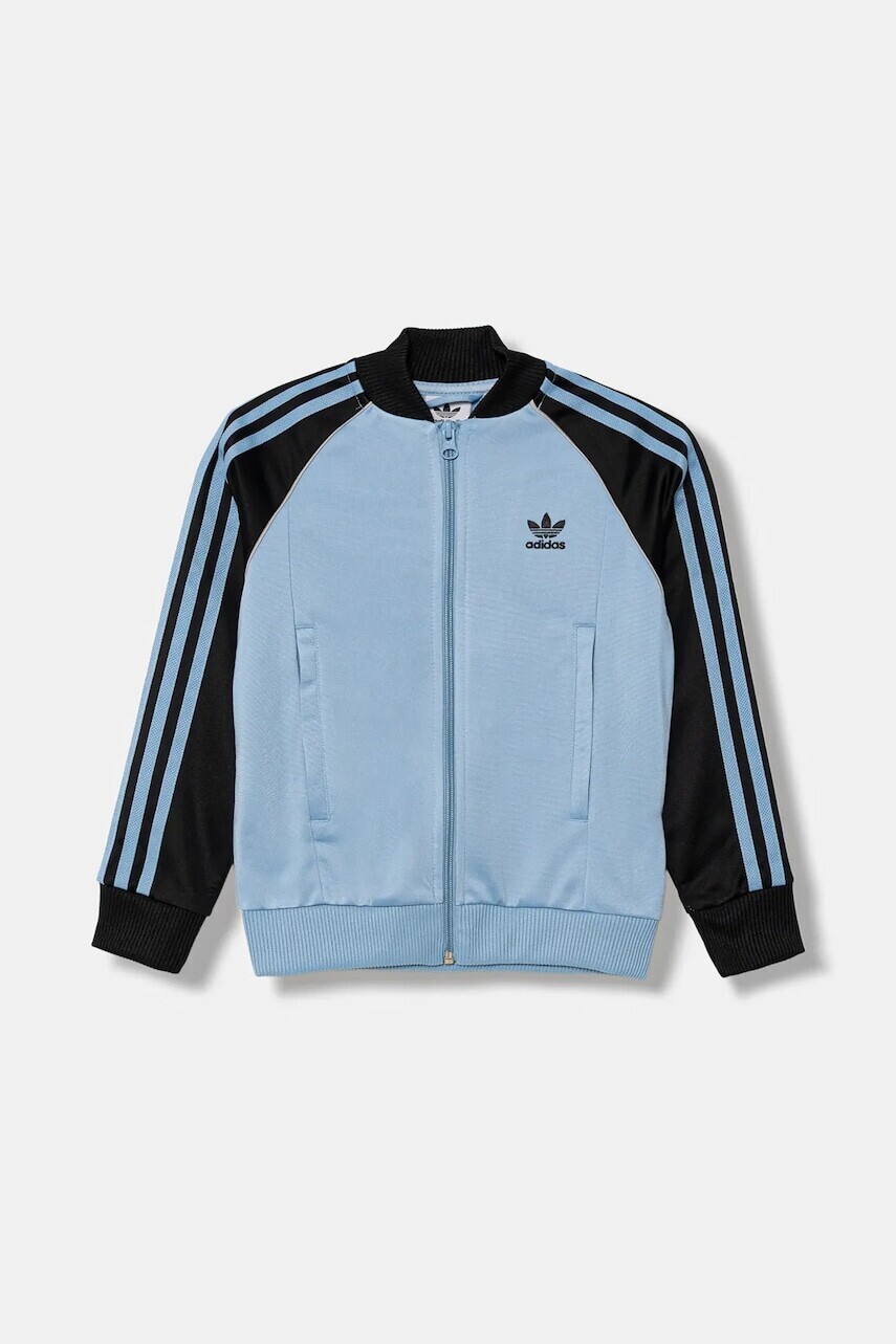 Detská mikina adidas Originals modrá farba, vzorovaná, JV8564
