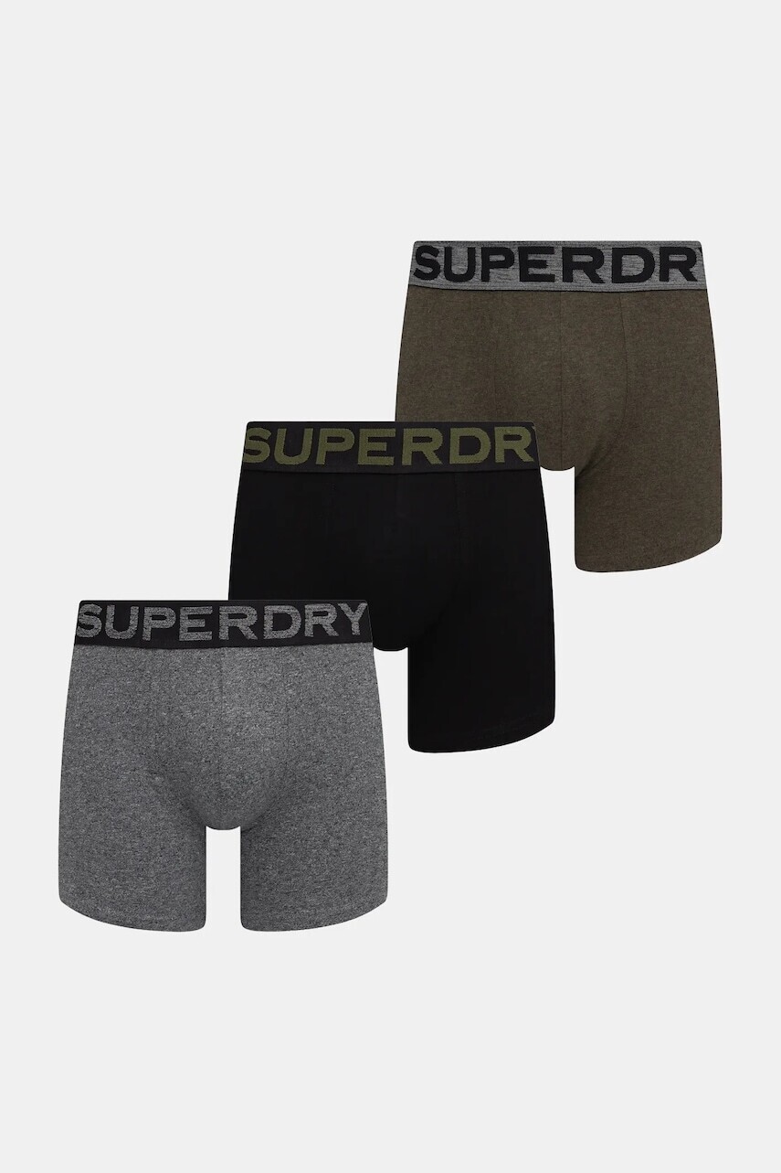 Boxerky Superdry 3-pak čierna farba