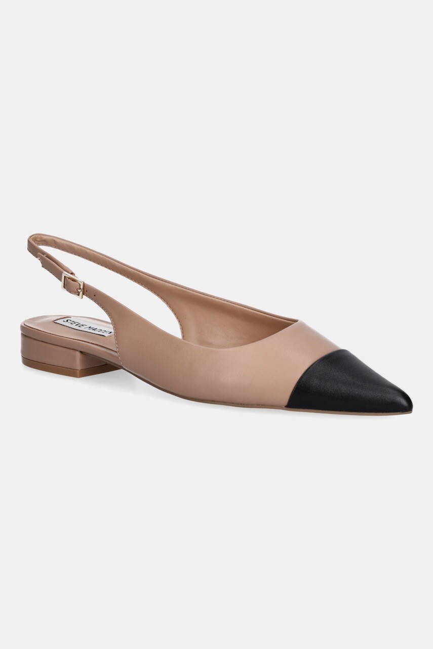 Kožené balerínky Steve Madden Rowyn hnedá farba, s otvorenou pätou, 11003900