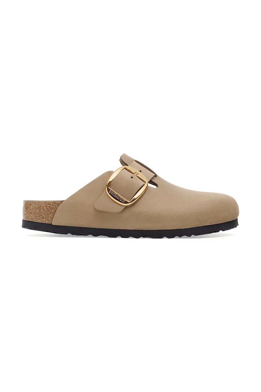 Kožené šľapky Birkenstock Boston Big Buckle béžová farba, 1030393