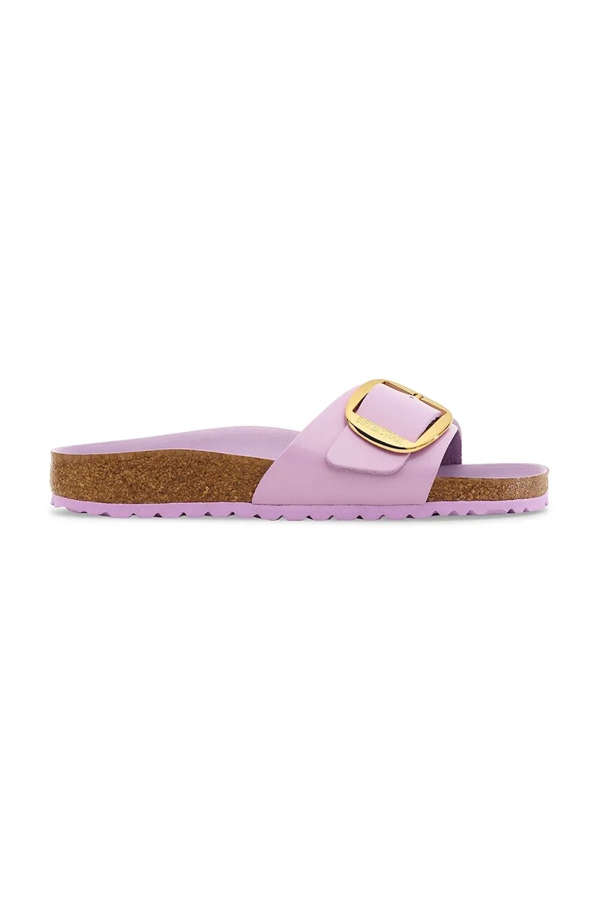 Kožené šľapky Birkenstock Madrid Big Buckle fialová farba, 1030296