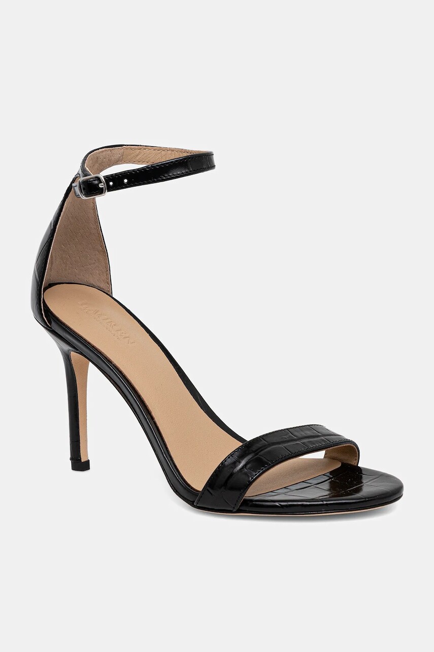 Kožené sandále Lauren Ralph Lauren Allie čierna farba, 802974367006
