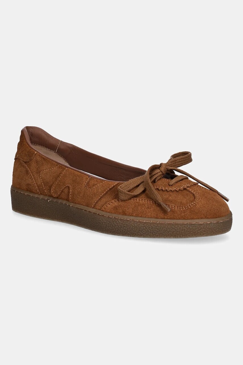 Semišové baleríny MSGM hnedá farba, 3941MDS024 996