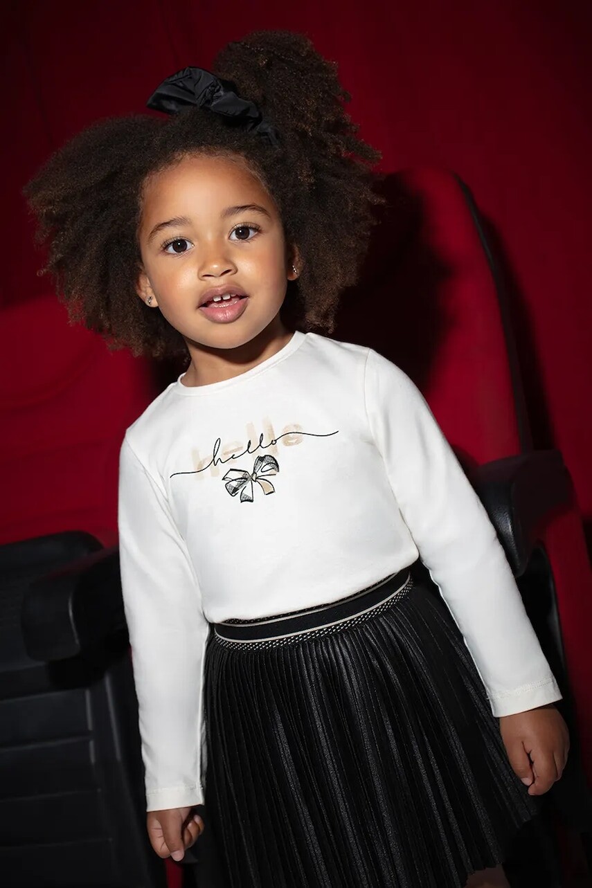 Bavlnené tričko s dlhým rukávom Mayoral čierna farba, 4008