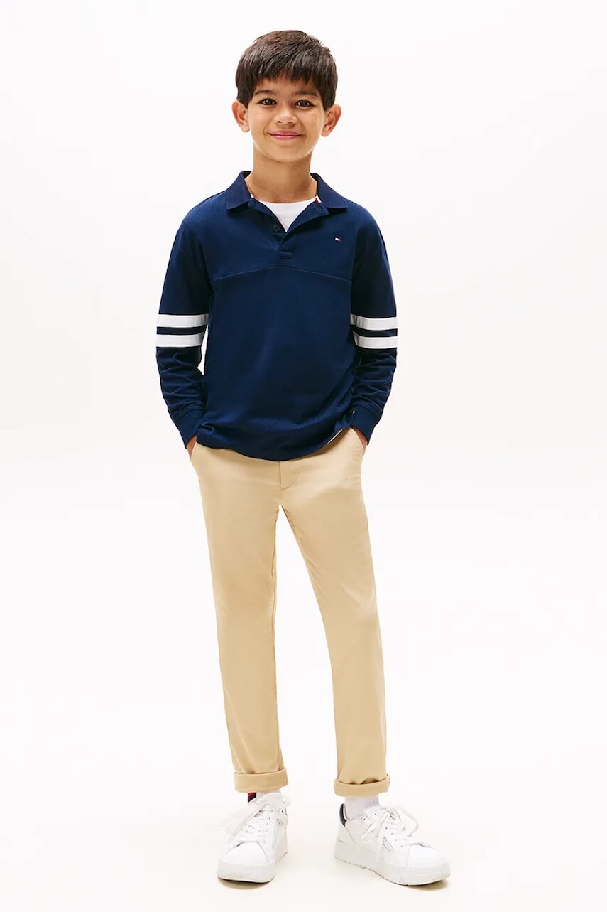 Detské nohavice Tommy Hilfiger béžová farba, jednofarebné, KB0KB09638