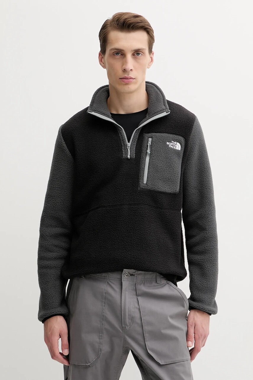 Fleecová mikina The North Face Yumiori čierna farba, vzorovaná, NF0A883SS5H1