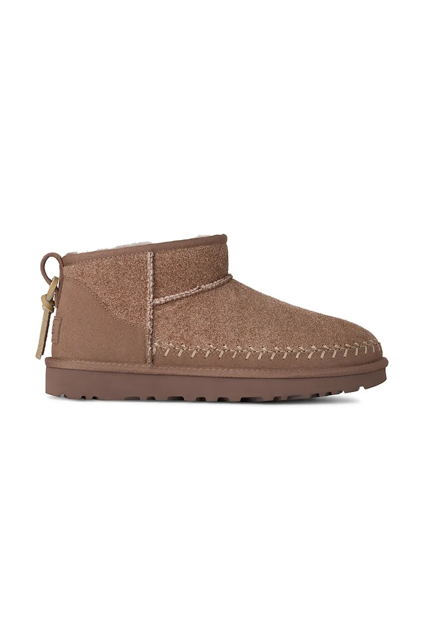 Semišové snehule UGG Classic Ultra Mini Biarritz hnedá farba, 1171538.RYK