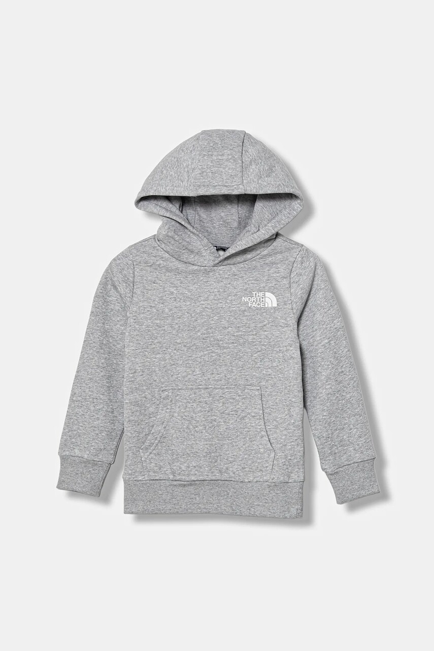 Detská mikina The North Face TEEN SIMPLE DOME HOODIE šedá farba, s kapucňou, melanžová, NF0A8AXVDYX1