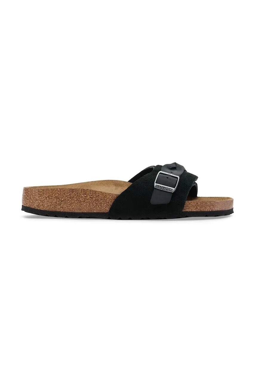 Semišové šľapky Birkenstock Oita Braided čierna farba, 1030549