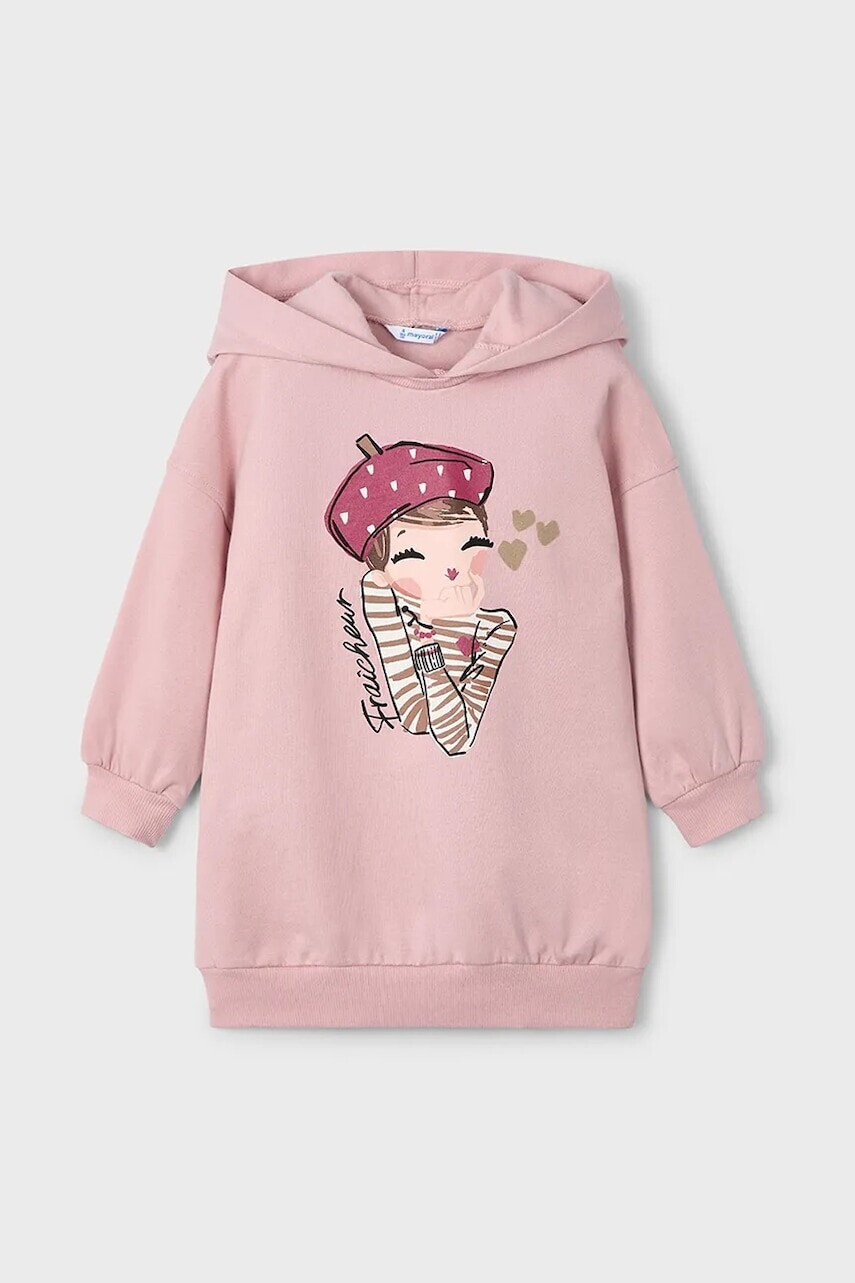 Dievčenské šaty Mayoral ružová farba, mini, oversize, 4928