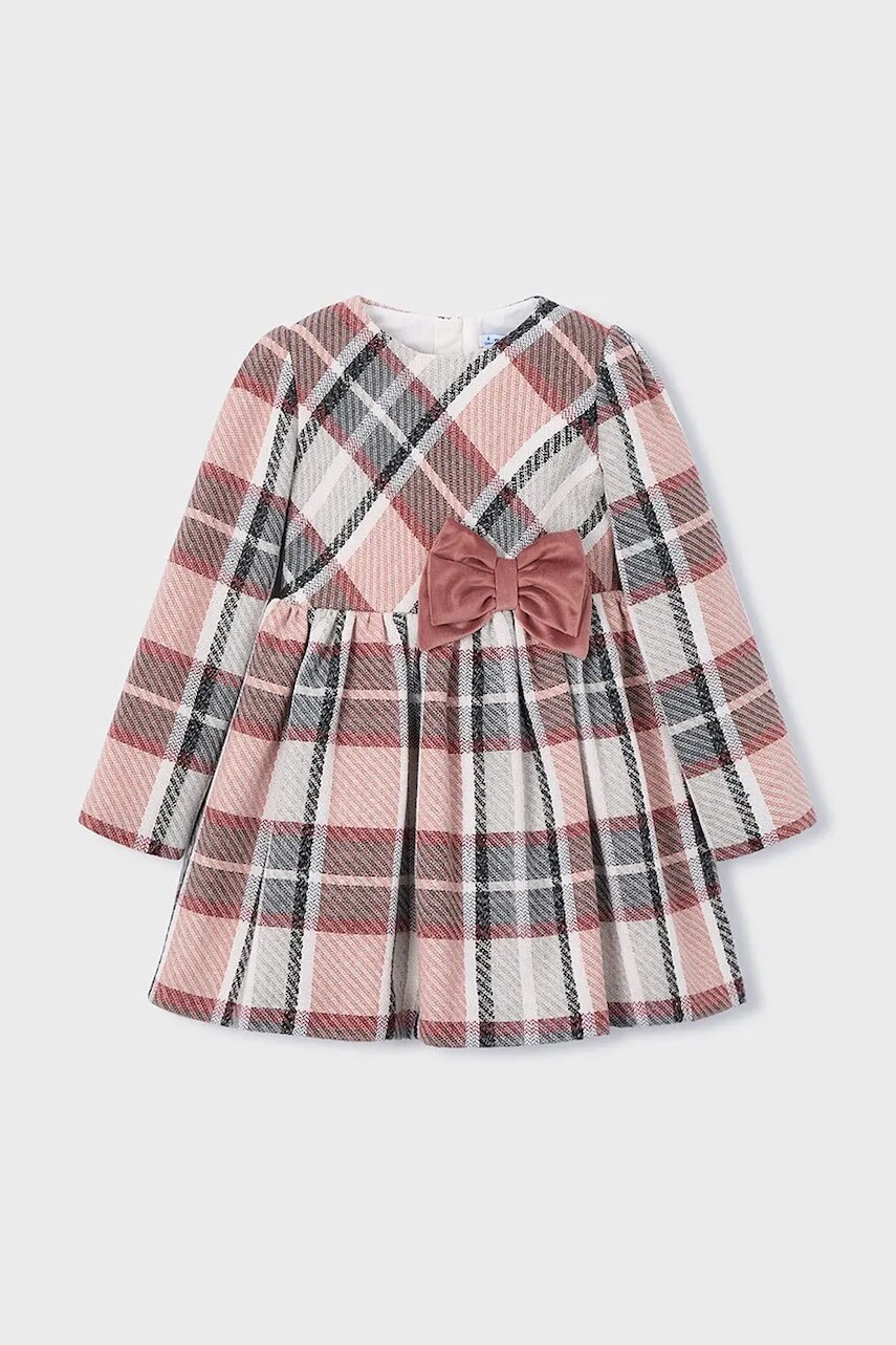 Dievčenské šaty Mayoral ružová farba, mini, áčkový strih, 4924
