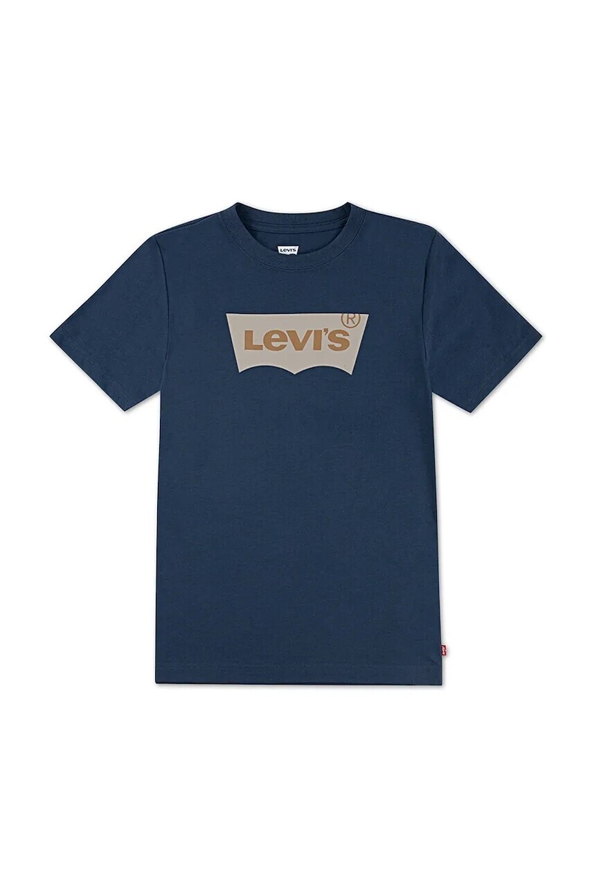 Detské bavlnené tričko Levi's tyrkysová farba, s potlačou, 9E8157