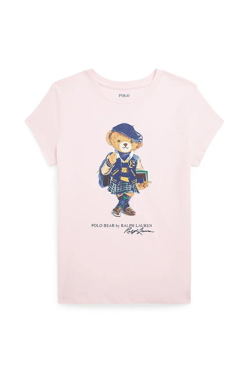 Detské bavlnené tričko Polo Ralph Lauren ružová farba, 313961230001