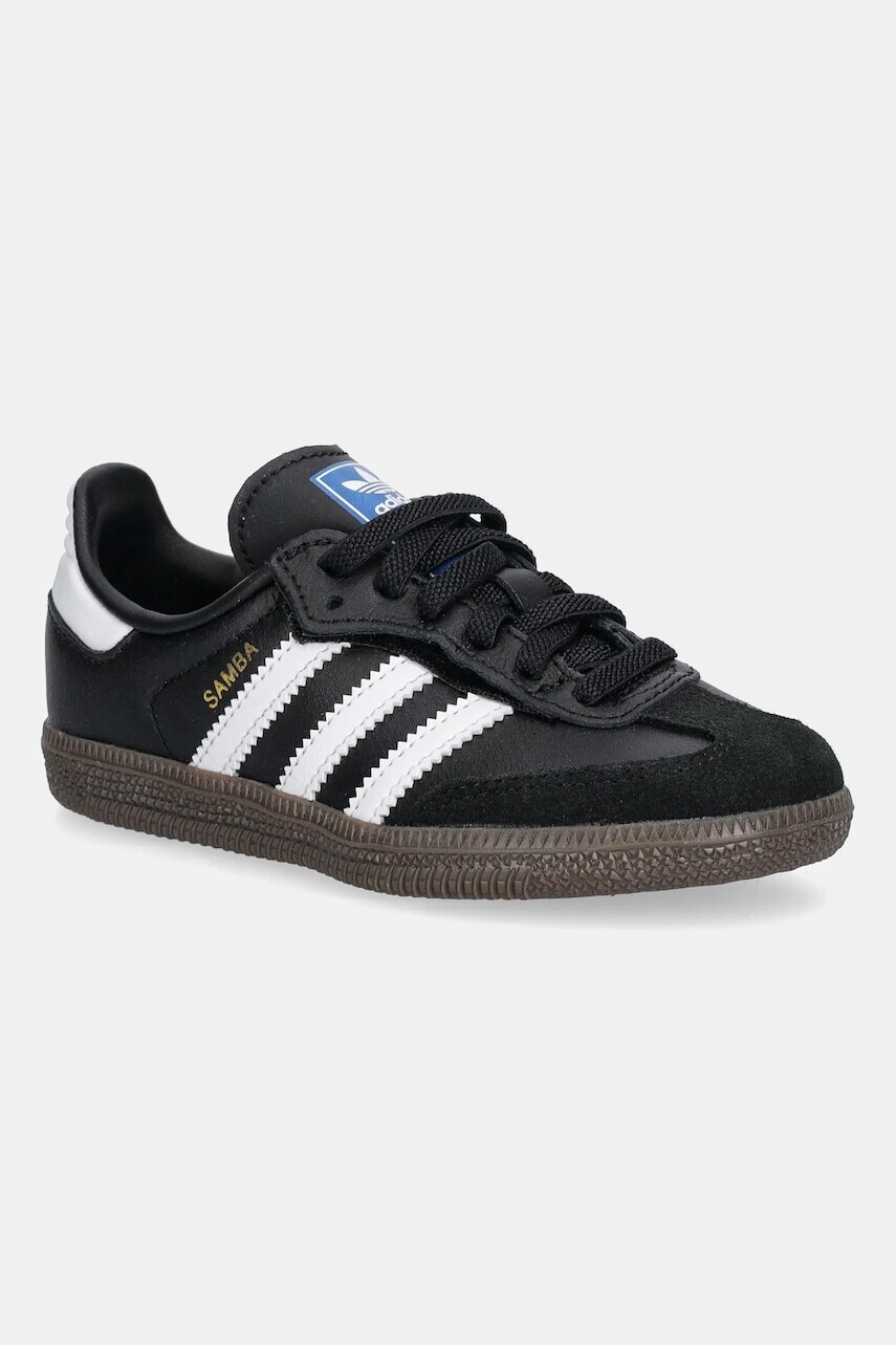 Detské kožené tenisky adidas Originals SAMBA OG čierna farba, JQ6390