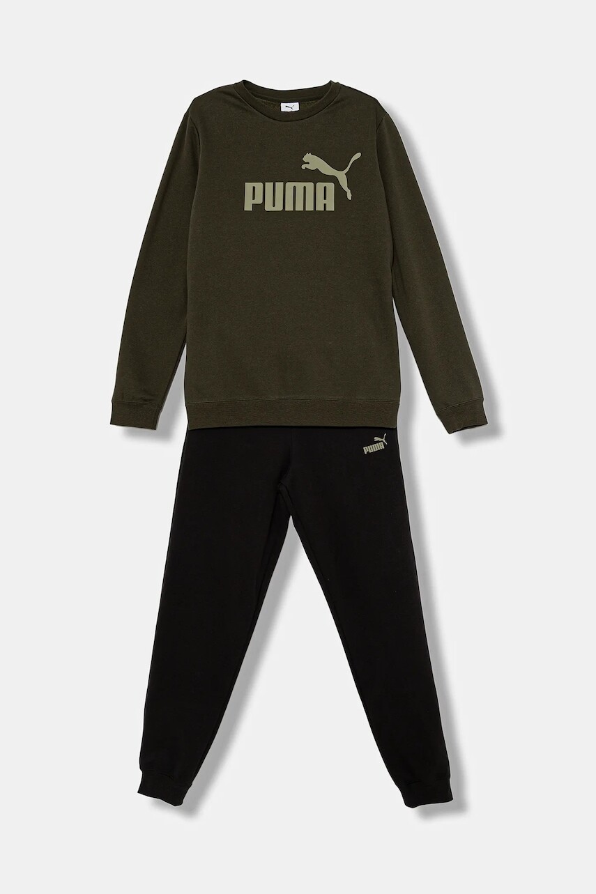 Detská tepláková súprava Puma ESS No.1 Logo Crew Sweat Suit FL B zelená farba, 689721
