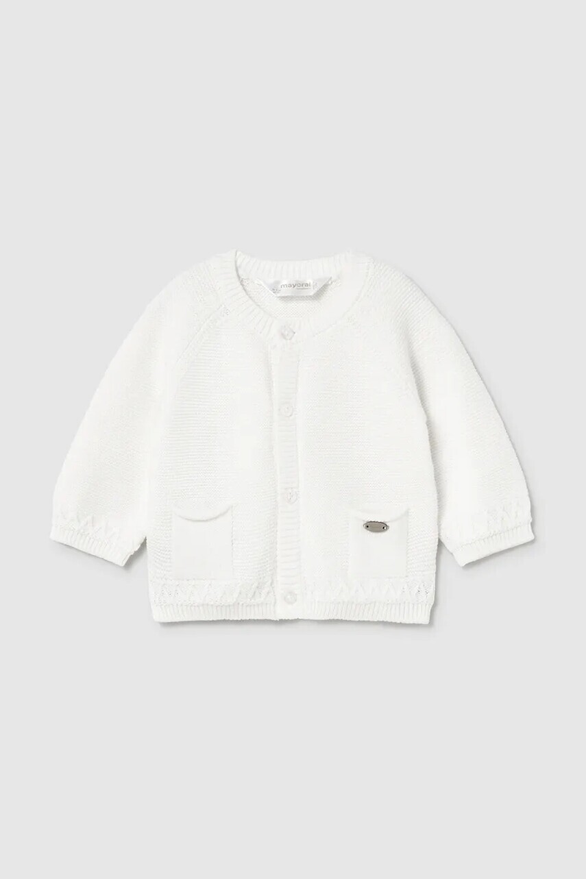 Sveter pre bábätká Mayoral Newborn béžová farba, ľahký, 2337